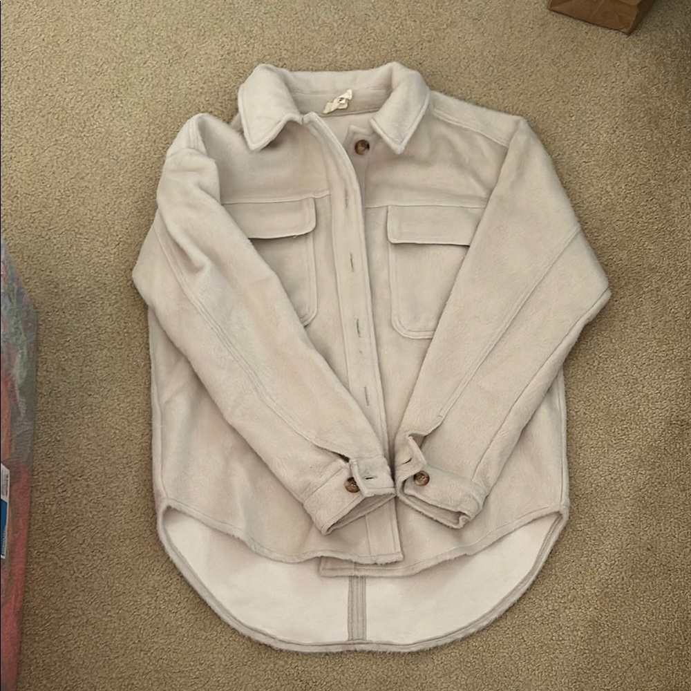 Cream Button-Up LA Hearts Jacket